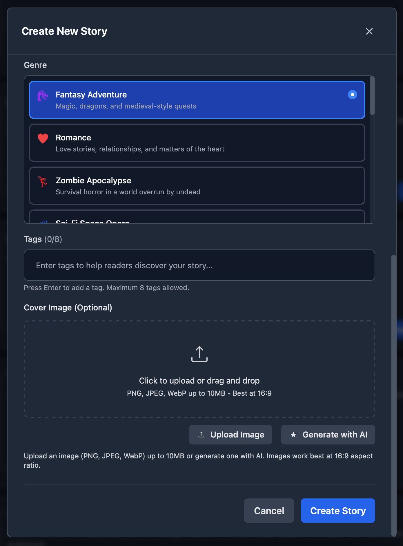 Story details filled in
