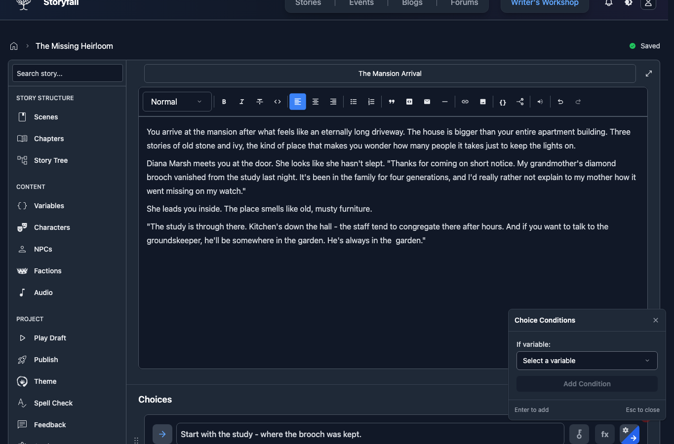 Conditional effect editor showing the IF section
